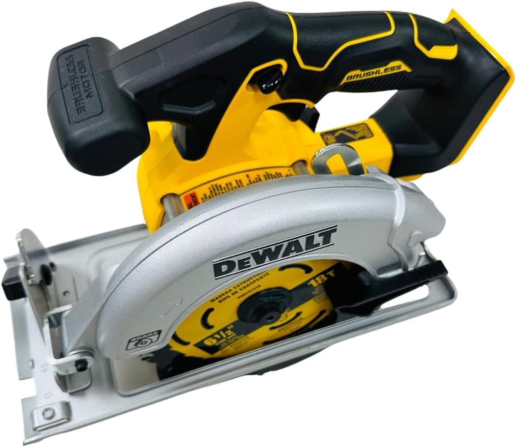 DEWALT DCS566 20V Circular Saw, 20V Cordless Brushless 6.5'' Circular Saw (Bare Tool Only, Bulk Packed), Yellow