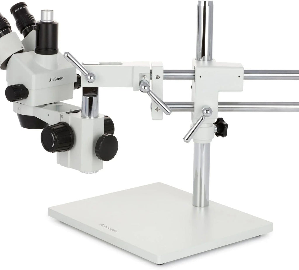 AmScope SM-4 Trinocular Zoom Microscope, 3.5X-180X, w/ 144 LED Ring Light & 18MP USB 3.0 Camera