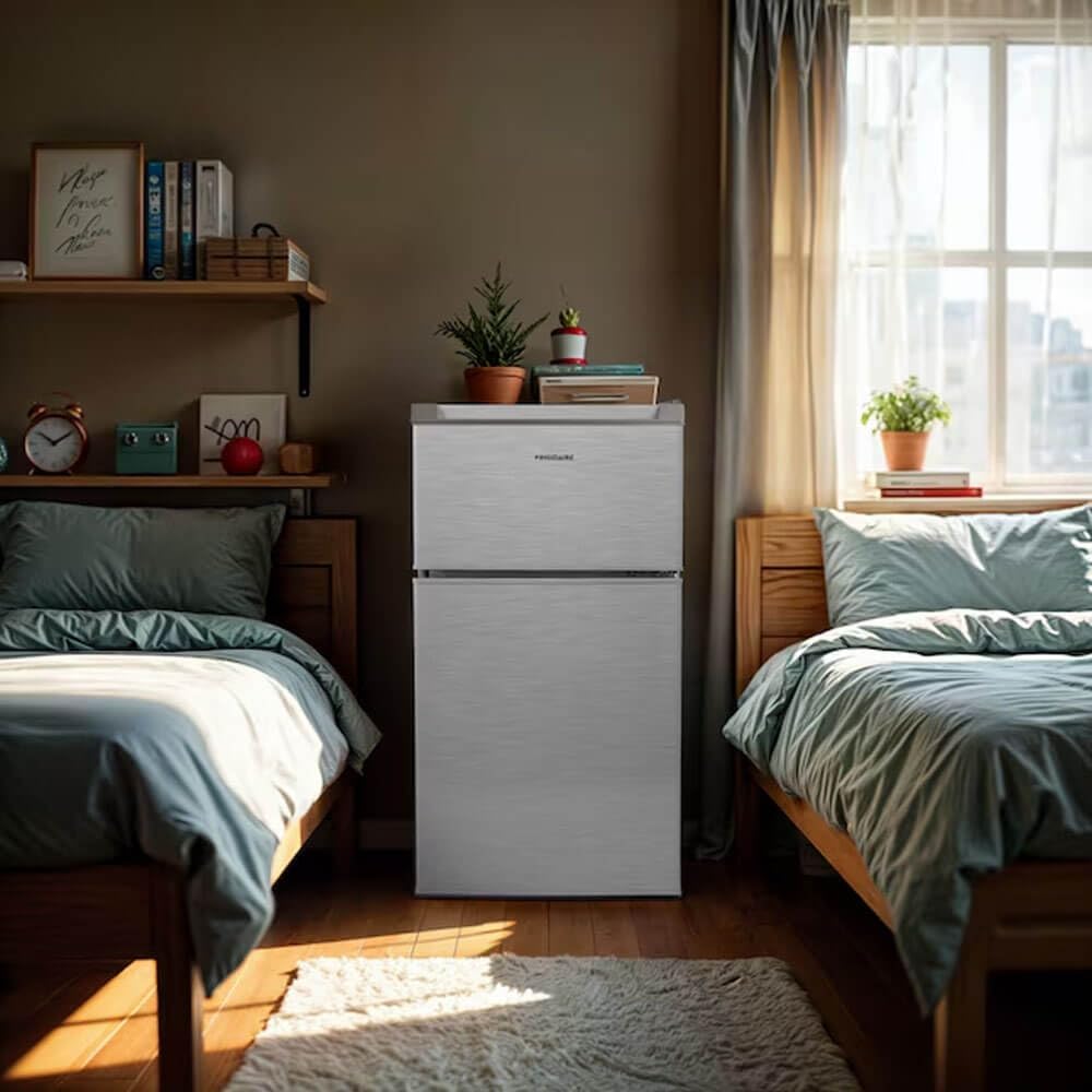 3.1 cu. ft. 2-Door Retro Mini Refrigerator in Stainless Steel