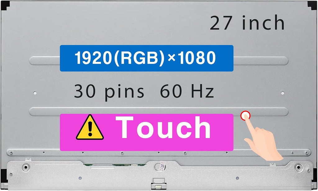 27.0' Screen Replacement for HP All in One 27-DP1370 30 pin FHD 1920×1080 LCD Touch Display Panel