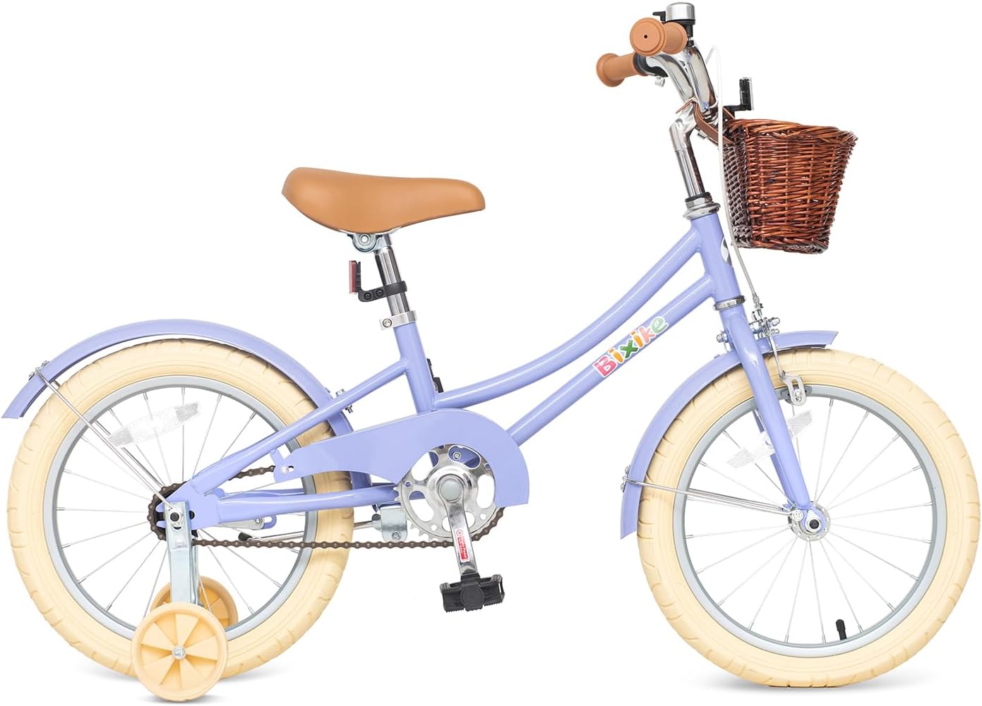 Bixike Retro Design Girls Bike with Basket and Coaster Brake for 3-13 Years Old Kids, 14 16 18 Inch Bicycle for Toddlers with Training Wheels, 20 Inch with Kickstand, Multiple Colors