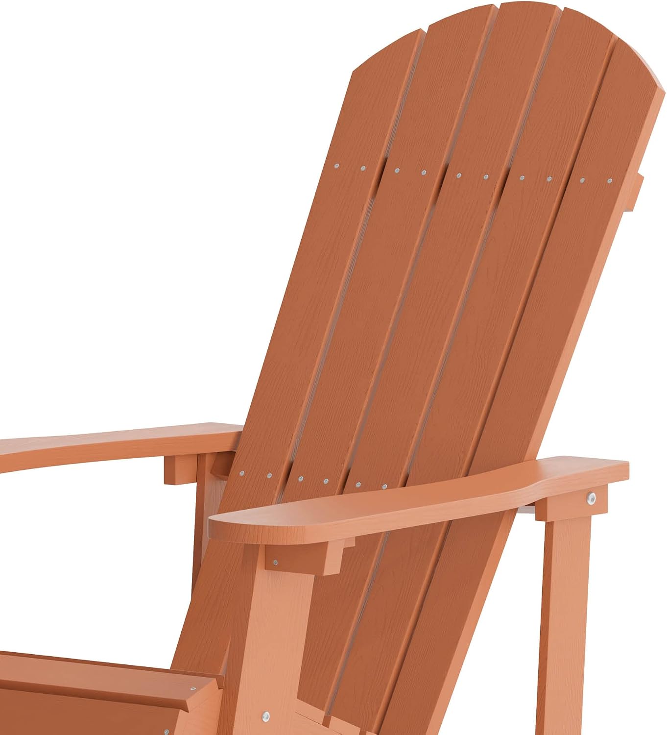 Flash Furniture Savannah Poly Resin Wood Adirondack Rocking Chair - All Weather Red Polystyrene - Stainless Steel Hardware - Set of 2