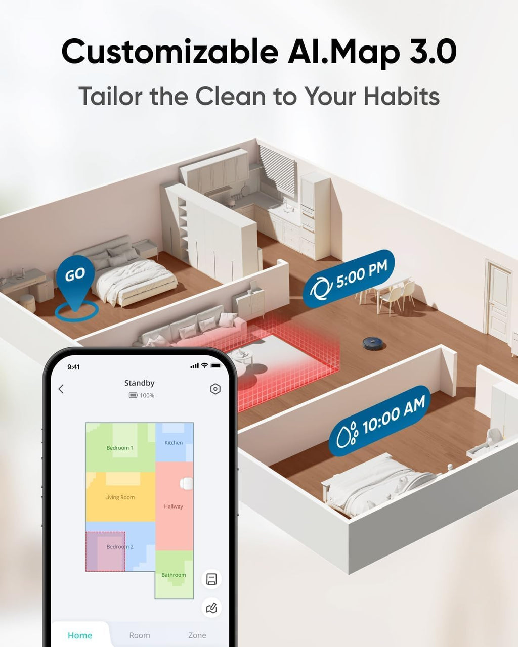 eufy Certified Like-New X10 Pro Omni Robot Vacuum and Mop Combo, 8,000 Pa Suction, Dual Mops with 12 mm Auto-Lift and Carpet Detection, Auto Mop Washing, Auto Drying, Self-Emptying(Renewed)
