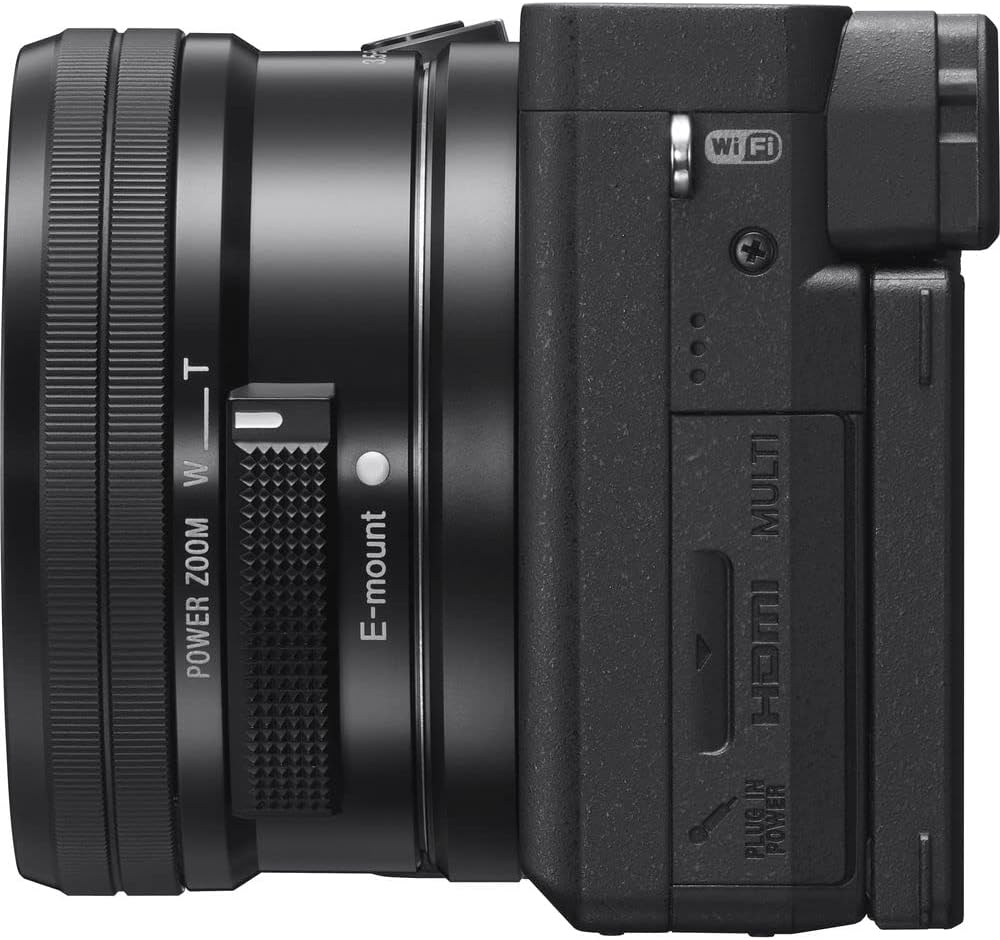 Sony Alpha a6400 Mirrorless Digital Camera with 16–50mm Power Zoom Lens (ILCE-6400L/B) – 24.2 MP APS-C, 4K Video, Real-Time Eye AF + 64GB Memory Card + NP-FW50 Battery and More