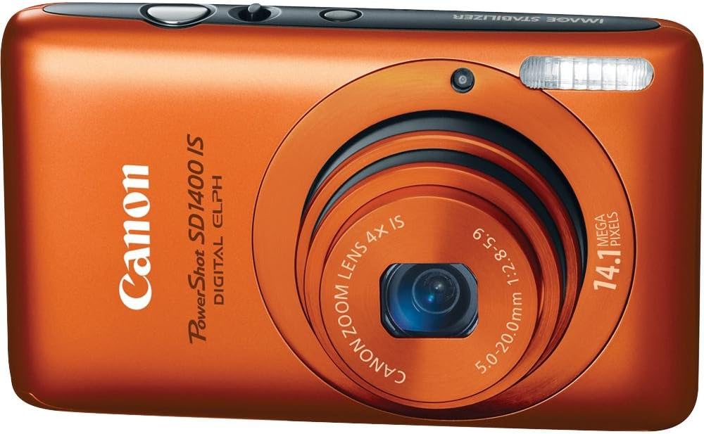 Canon PowerShot SD1400IS 14.1 MP Digital Camera with 4x Wide Angle Optical Image Stabilized Zoom and 2.7-Inch LCD (Orange)