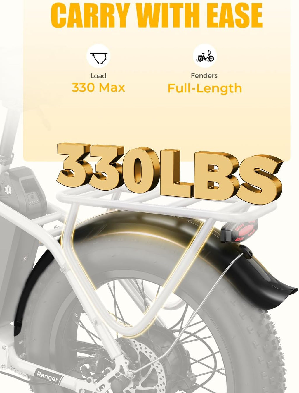 Heybike Ranger 2.0 Foldable Electric Bike for Adults,【1400W Peak Motor, 28+ MPH, 65 Miles Range】 20'×4 Fat Tire All-Terrain Ebike, 48V 15AH Removable Battery Step-Thru Electric Bicycle for Commuter