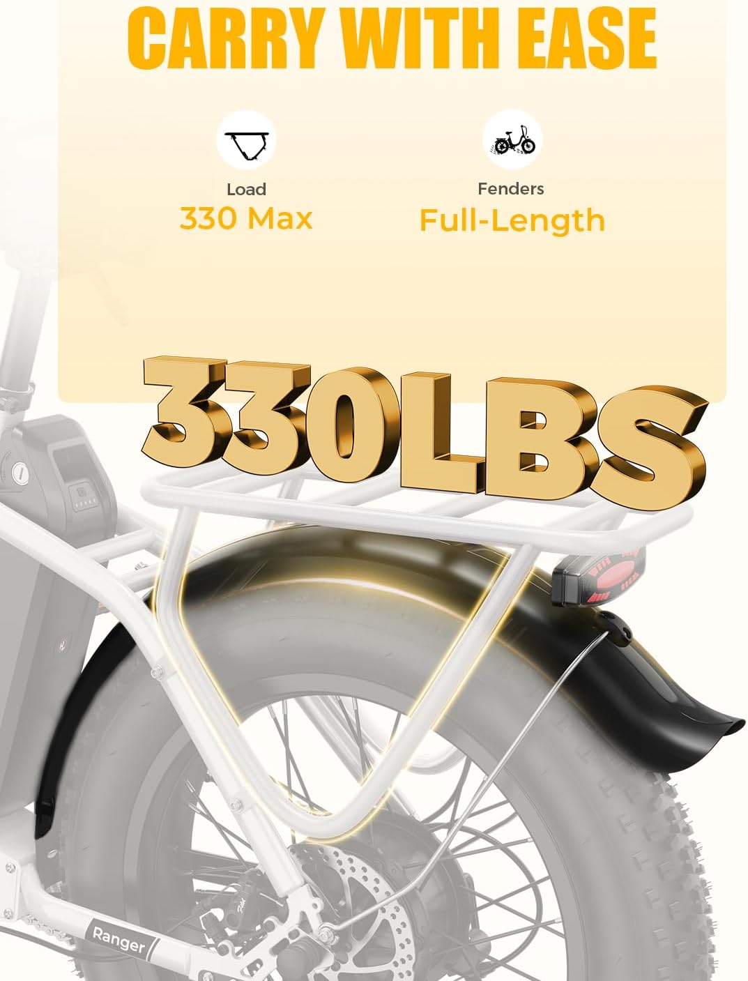 Heybike Ranger 2.0 Foldable Electric Bike for Adults,【1400W Peak Motor, 28+ MPH, 65 Miles Range】 20'×4 Fat Tire All-Terrain Ebike, 48V 15AH Removable Battery Step-Thru Electric Bicycle for Commuter