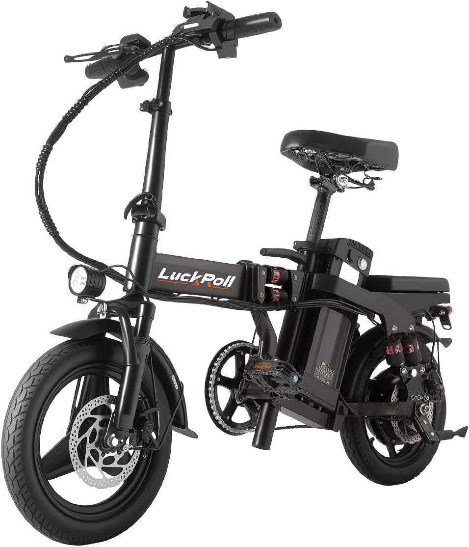 Lightweight Folding Mini Electric Bike for Adults–14 Inch Electric Bicycles Ebike,2000W/1000W, 40/28MPH,52V 25Ah & 48V 15Ah,60-80mi Range, Removable Battery