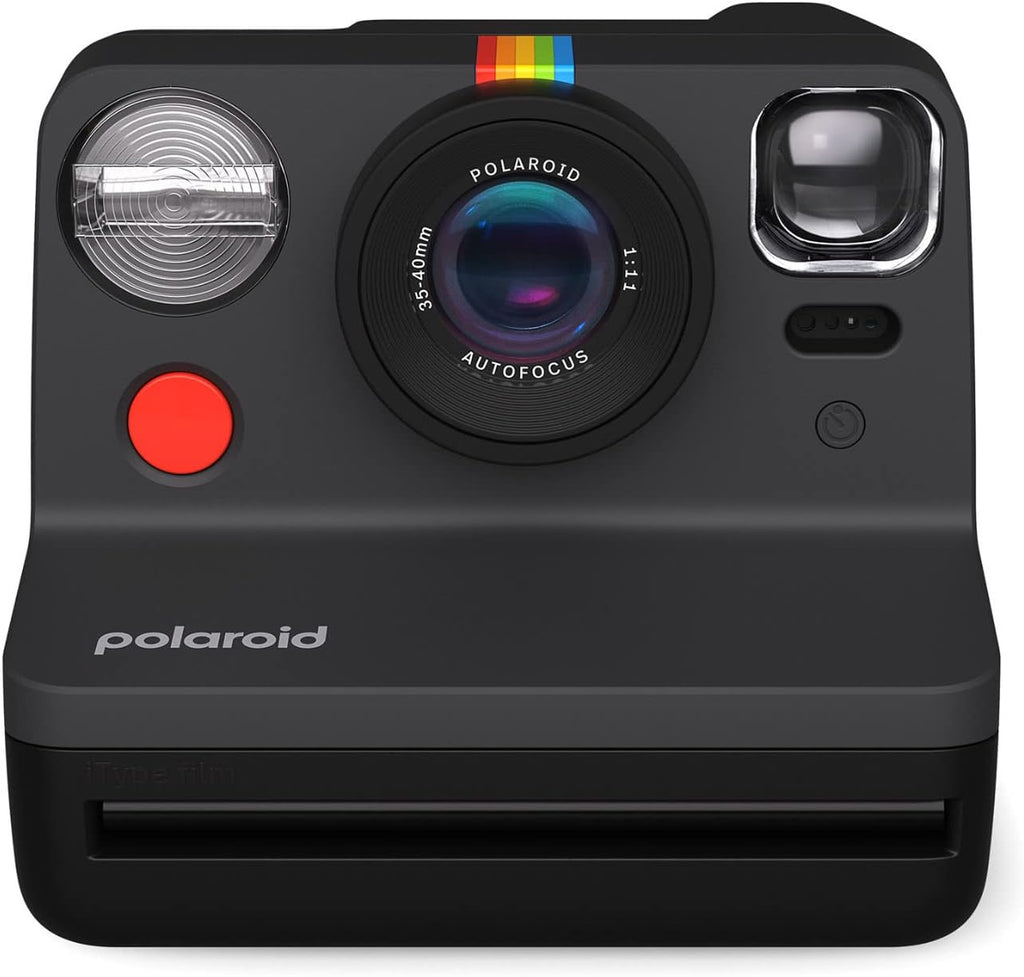 Polaroid Now 2nd Generation I-Type Instant Film Camera (Black), Shoot and Print Bundle with Magnetic/Hanging Photo Frames and Black & White Film Instant Film (8 Exposures) (3 Items)