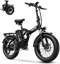 Foldable Electric Bike for Adults, 48V 20Ah Removable Lithium Battery up to 80Miles, 20' Fat Tire 1000W Peak Motor Dirt Ebike Adult Electric Bicycle for Commute Beach Mountain E Bike