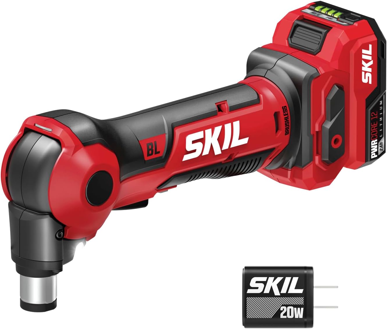 SKIL PWR CORE 12 Brushless 12V Auto Hammer Kit, Includes 2.0Ah USB-C Battery and 20W USB-C Charger - AH6552A-11