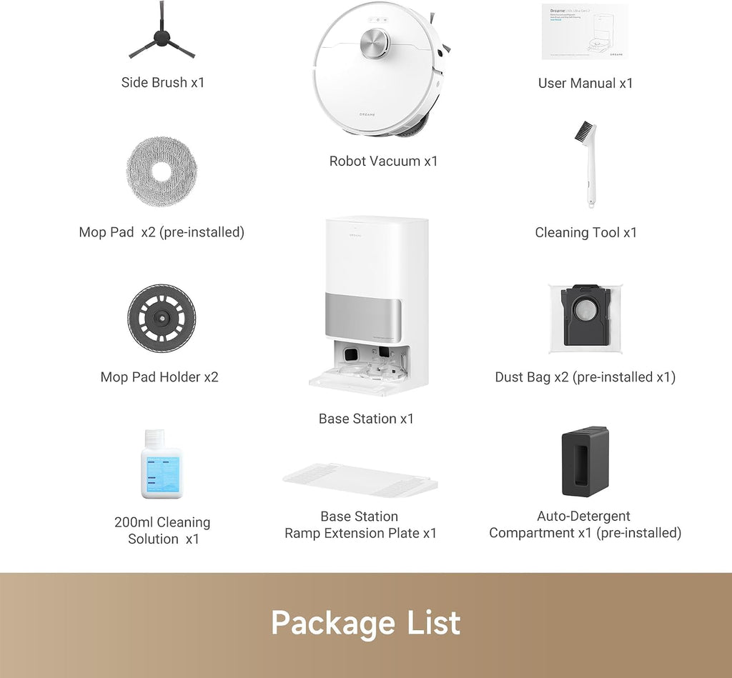 DREAME L10s Ultra Gen 2 Robot Vacuum and Mop, 10,000Pa, MopExtend Tech,75 Days Auto-Empty, Mop Self-Washing&Drying, Smart Obstacle Avoid, Carpet Cleaning (Renewed)