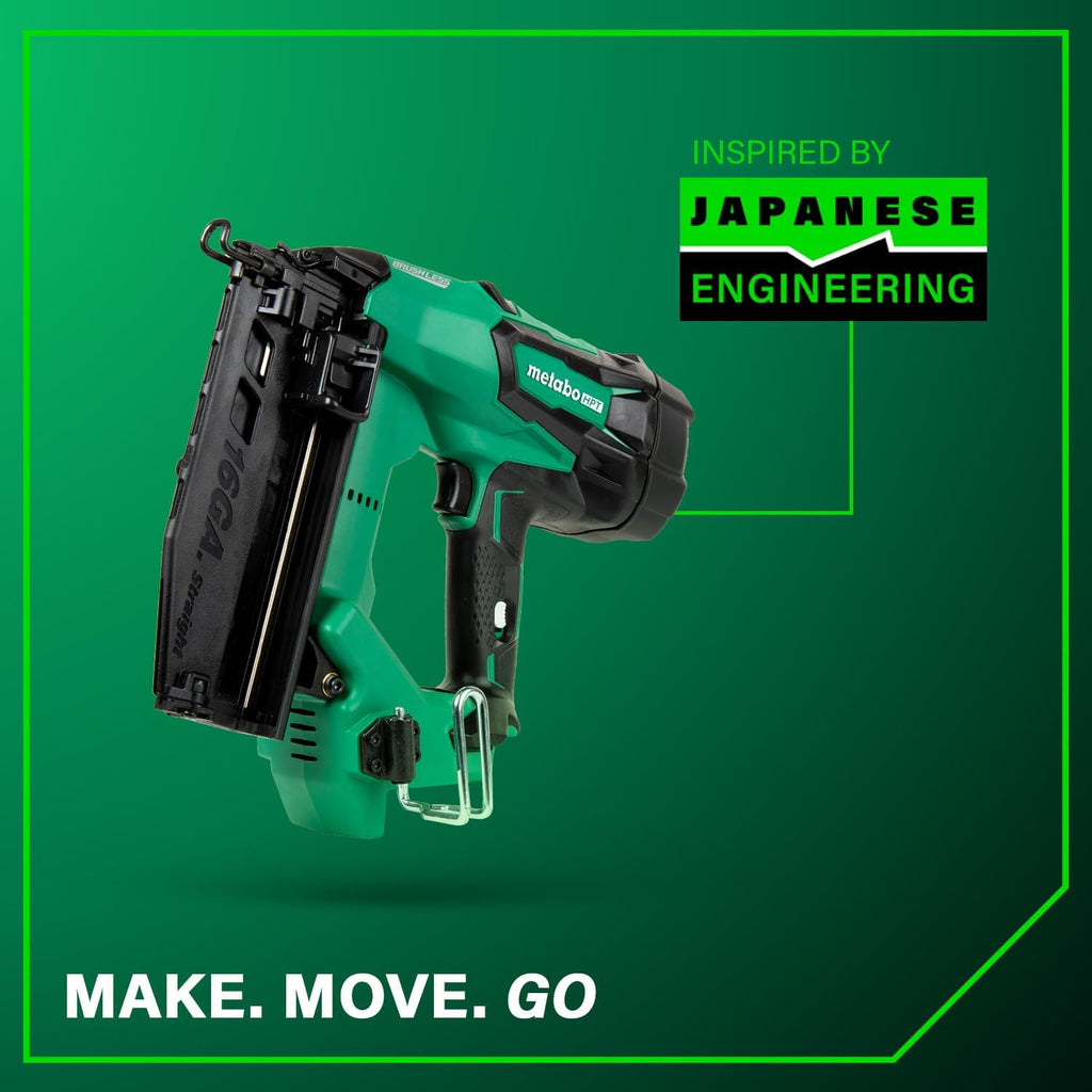 Metabo HPT 18V MultiVolt Brushless Cordless Finish Nailer Kit, 16 Gauge Straight Finish Nailer with Power Tool 2.0Ah Lithium Ion Battery, Drives 1' to 2-1/2' Nails, NT1865DMST