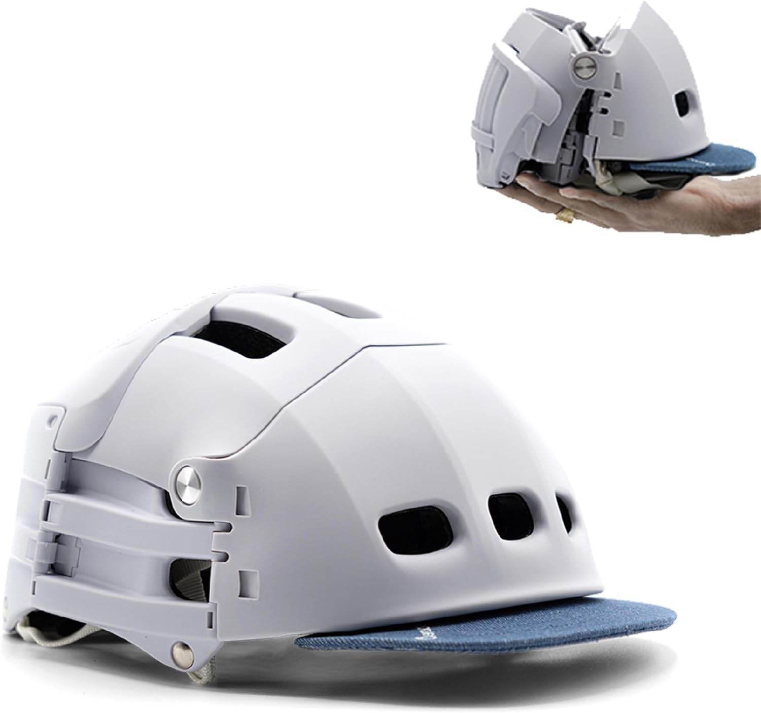 Overade Plixi Foldable Helmet - for Bike, Kick Scooter, e-Bike - Volume Divided by 3 when Folded- Same Protection as Classic Helmet