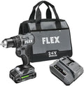 FLEX 24V Brushless Cordless 1/2-Inch 650 In-Lbs Torque 2-Speed Compact Hammer Drill Kit with 2.5Ah Lithium Battery and 160W Fast Charger - FX1231-1A
