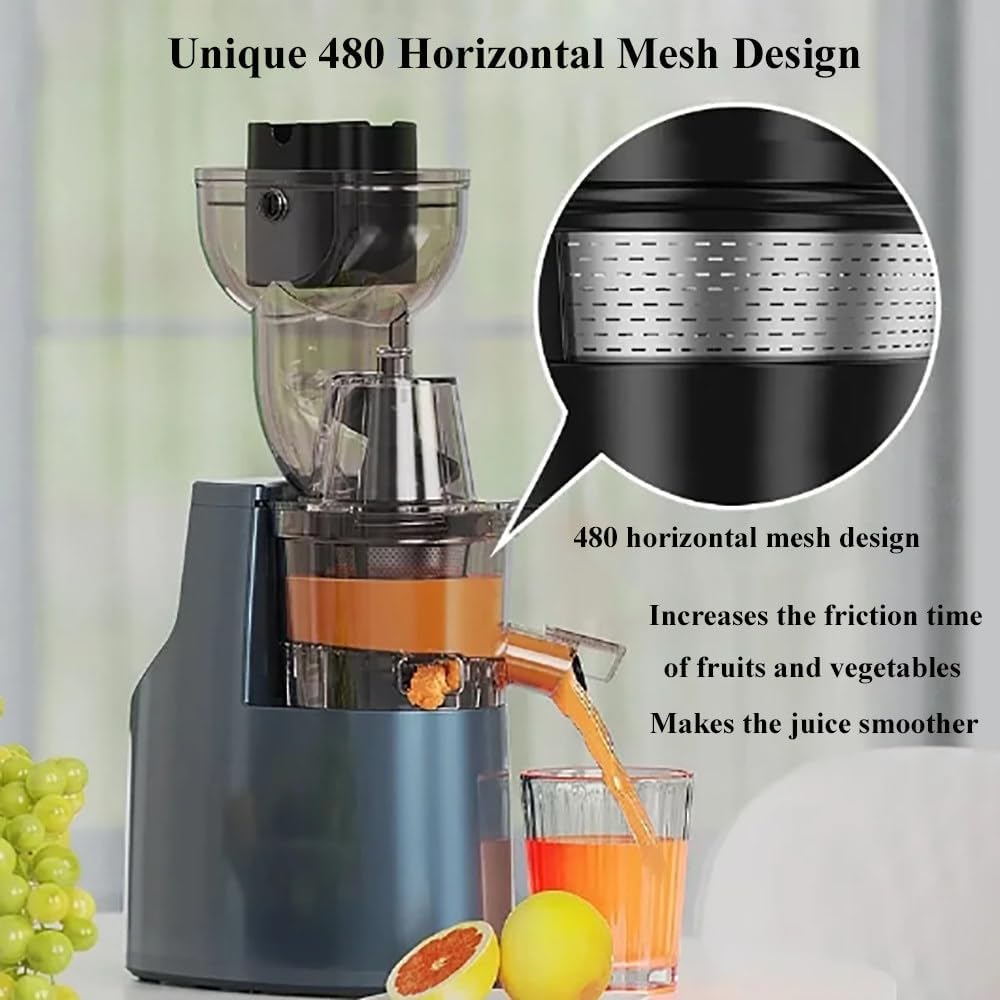 150w Centrifugal Juicer Large,Cold Press Juicer With 3.54 Inch Feed Chute,Plug-In Design,360° Self Feeding Professional Masticating Juicer,For Whole Fruit,Easy To Clean
