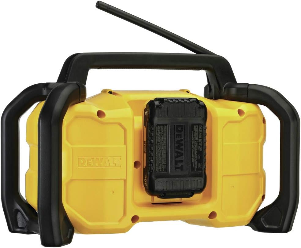 DEWALT 12V/20V MAX Portable Bluetooth Radio, Cordless, 100 ft Range, 3.5' Subwoofers, Jobsite (DCR028B)