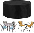 Heavy Duty 420D Patio Furniture Cover 138' D x 33' H, Garden Table and Chair Set Covers, Round Patio Barbecue Gas Grill Cover, Waterproof Windproof Sofa Cover (350x85cm)