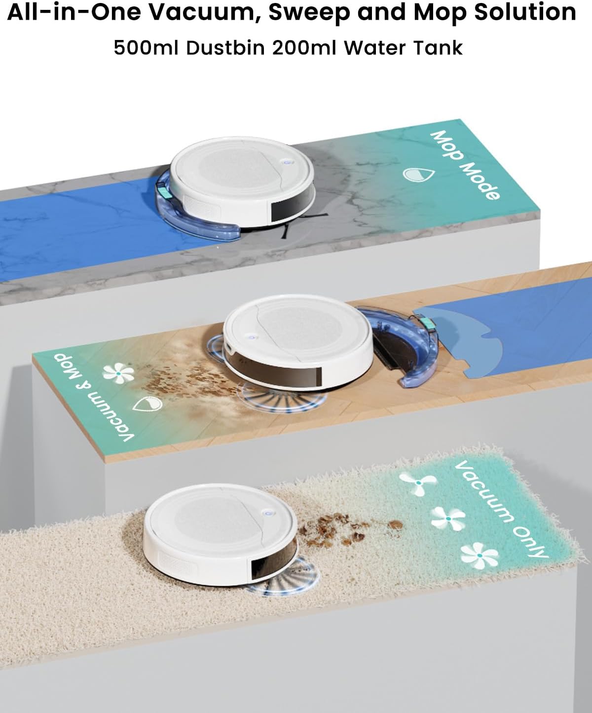 Lefant M310 Ultra Robot Vacuum and Mop, 6000Pa Suction-Slim Robotic Cleaner with ToF LiDAR Navigation, Accurate Obstacle Avoidance, WiFi/App/Alexa Control, 170min Runtime, for Pet Hair and Home