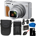 Canon PowerShot SX740 HS Digital Camera (Silver) 9PC Bundle - Includes Replacement Battery + AC/DC Rapid Home & Travel Charger + More