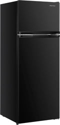 West Bend Apartment Refrigerator Freestanding Reversible Dual Doors Full Fridge with Freezer, Full-Range Temperature Control with Adjustable and Removable Door Bins and Shelves, 7.5-Cu.Ft, Black