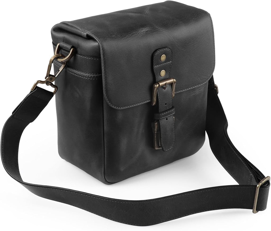 MegaGear Genuine Leather Camera Messenger Bag Mirrorless Portable electronic device cover