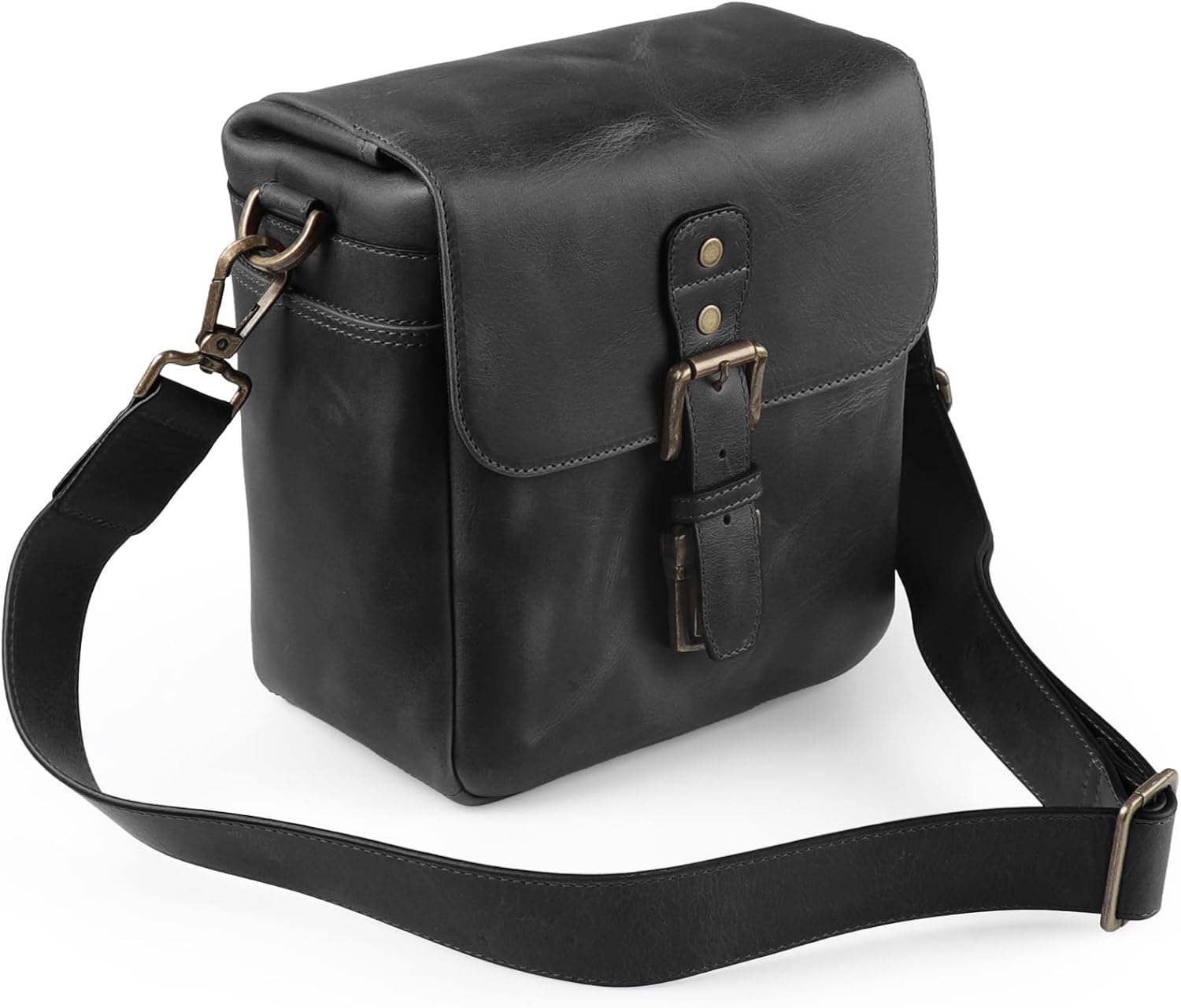 MegaGear Genuine Leather Camera Messenger Bag Mirrorless Portable electronic device cover