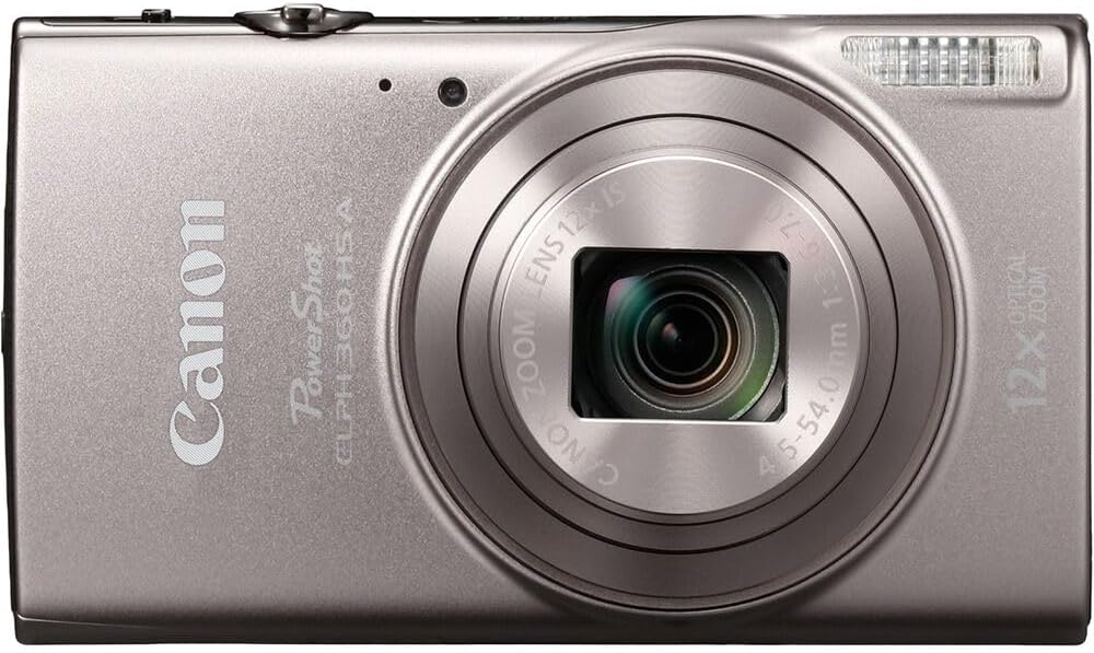Canon PowerShot ELPH 360 HS A Digital Camera Bundle (Silver) + Sandisk 128GB Extreme Micro SD Card & Photo/Video Editing Software Package (8 Items)