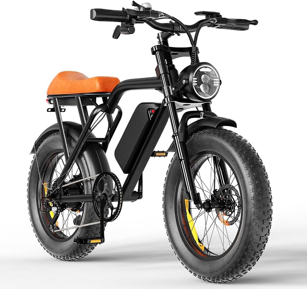 1500W Peak Motor Electric Bike for Adults, 33MPH & 40-75 Miles, 48V 15.6Ah Removable Battery Electric Dirt Bike, with 3 Riding Modes, Dual Suspension Ebike, 20' Fat Tire E-Bike for All-Terrain