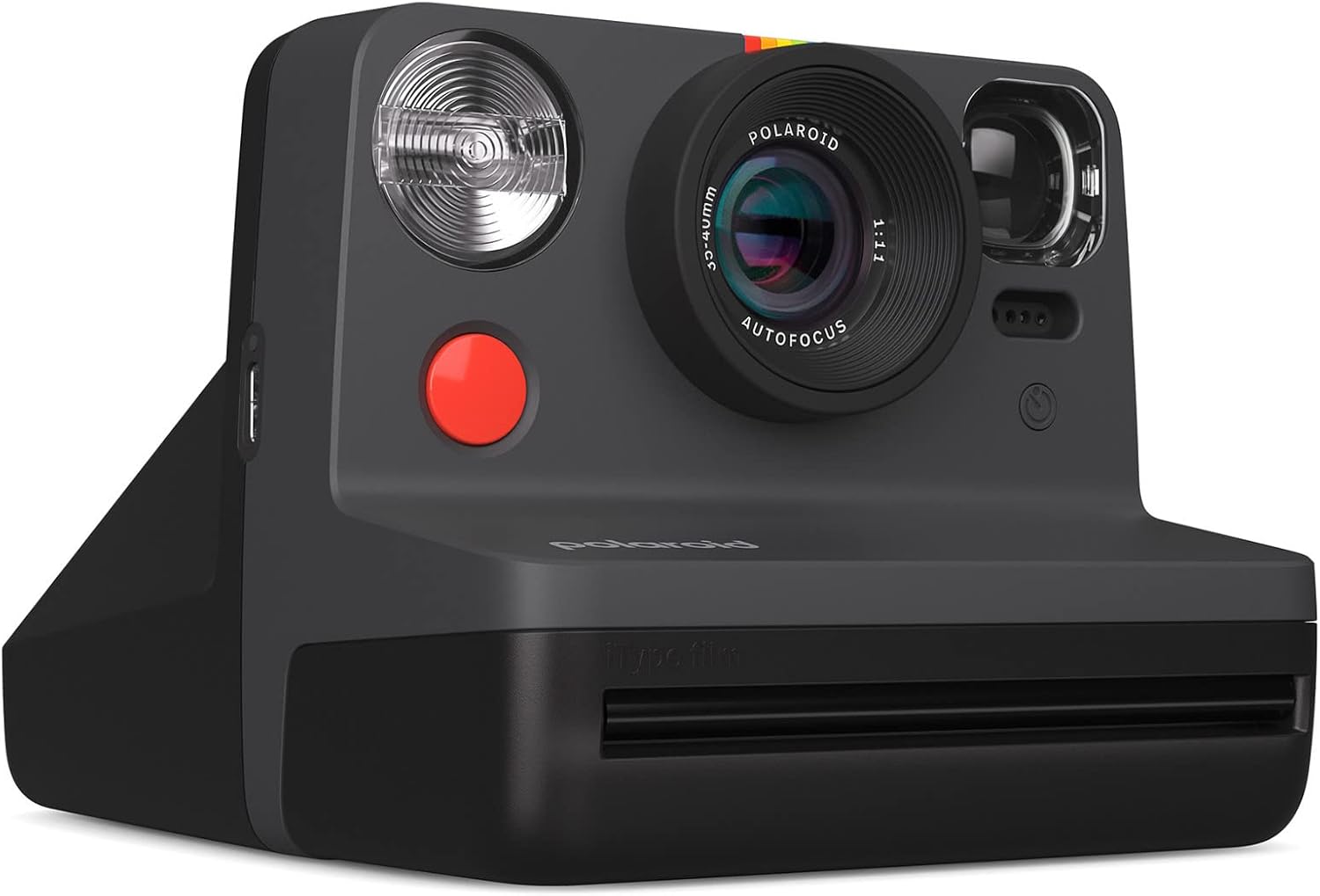 Polaroid Now 2nd Generation I-Type Instant Film Camera (Black), Shoot and Print Bundle with Magnetic/Hanging Photo Frames and Black & White Film Instant Film (8 Exposures) (3 Items)