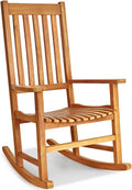 Giantex Rocking Chair Acacia Wood Frame Outdoor& Indoor for Garden, Lawn, Balcony, Backyard and Patio Porch Rocker (1, Natural)