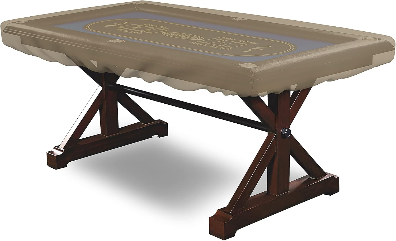 Covers & all Poker Table Cover 12 Oz Waterproof - 100% Weather Resistant Outdoor Game Table Cover with Elastic at 4 Sides (94' W x 44' D x 8' H Inches, Beige)
