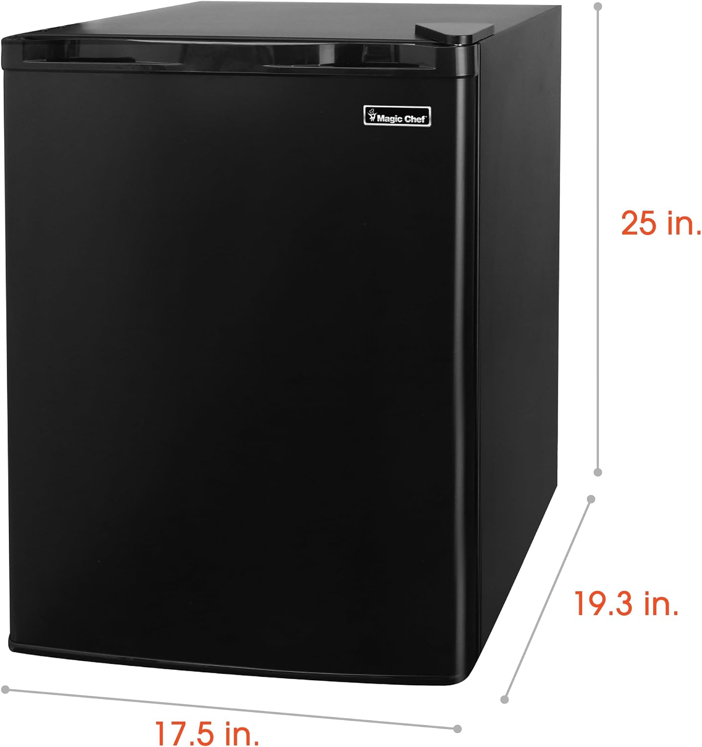 Magic Chef 2.6-cu. ft. Mini Fridge in Black, Small Compact All Refrigerator with No Freezer for Bedroom, Apartment, Dorm Room, Office