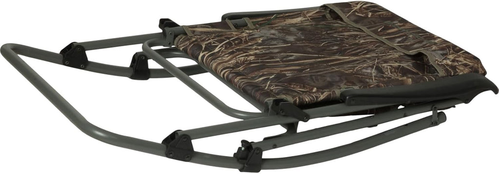 Banded Folding Rocking Chair | Lightweight Portable Weather-Resistant Extra-Wide Padded Outdoor Hunting & Camping Chair with Tubular Steel Frame & Armrests, Realtree Max-7
