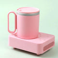 Electric Coffee Cup Warmer for Desk, Smart Coffee Heater Warmer, Electric Beverage Cup for Home Office, Warming Plate for Tea, Milk (Color : Pink)