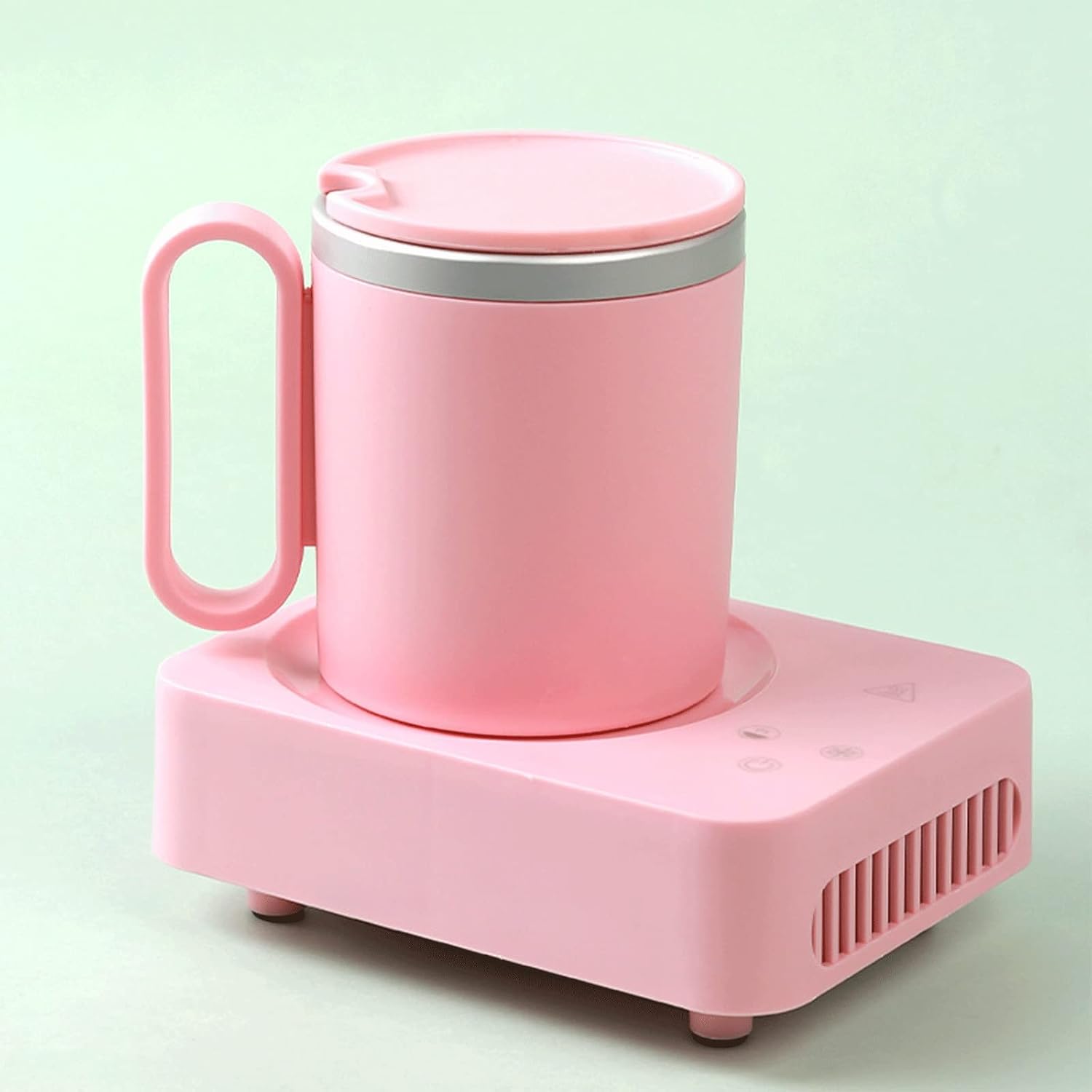 Electric Coffee Cup Warmer for Desk, Smart Coffee Heater Warmer, Electric Beverage Cup for Home Office, Warming Plate for Tea, Milk (Color : Pink)