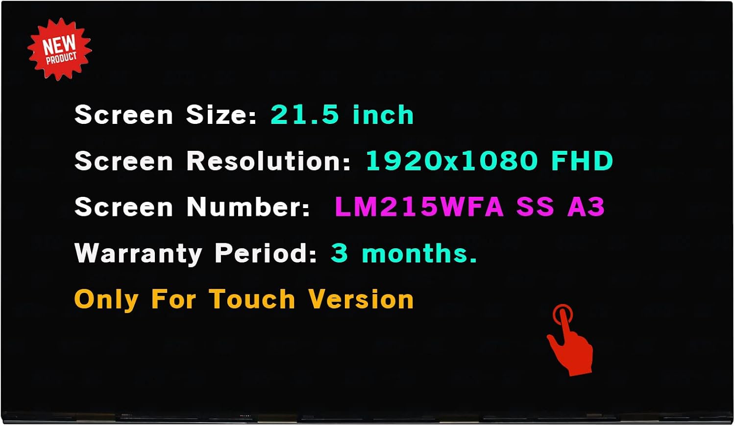 LM215WFA(SS)(A3) Screen Replacement LM215WFA-SSA3 for HP 22-D 22-df0023w LCD Screen Display Repair LM215WFA SS A3 1920×1080 (FHD) (Touch Version)