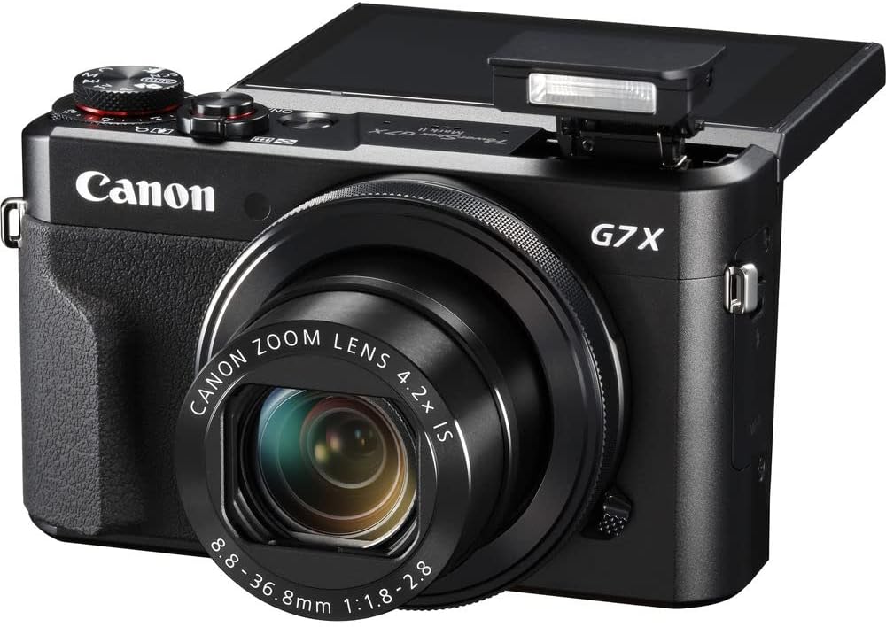 Canon PowerShot G7 X Mark II Digital Camera (1066C001) + 64GB Memory Card + Card Reader + Deluxe Soft Bag + Flex Tripod + Hand Strap + Memory Wallet + Cleaning Kit