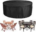 Patio Table Covers Waterproof Round 130' D x 37' H, Dust Proof Furniture Protective Cover, Waterproof Outdoor Table Chair Set Covers, 420D Oxford Heavy Duty BBQ Grill Cover (330x95cm)