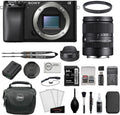 Sony Alpha a6100 Mirrorless Digital Camera Body Bundle with Sigma 18-50mm f/2.8 DC DN Contemporary Lens + 64GB Memory Card + UV Filter + Charger + Camera Bag + Cleaning Kit + Cloth (7 Items)