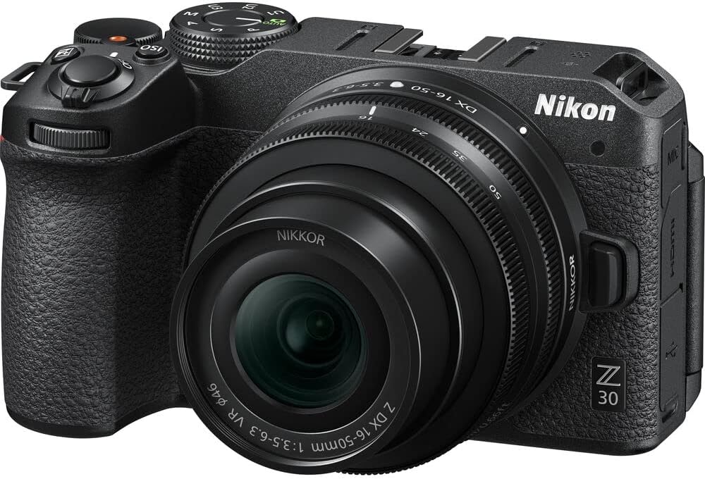 Nikon Z30 Mirrorless Camera with 16-50mm and 50-250mm Lenses + Soft Case + Cleaning Kit + Memory Card Wallet + Extreme PRO 64GB Card + Card Reader + Hand Strap + 12 Inch Flex Tripod