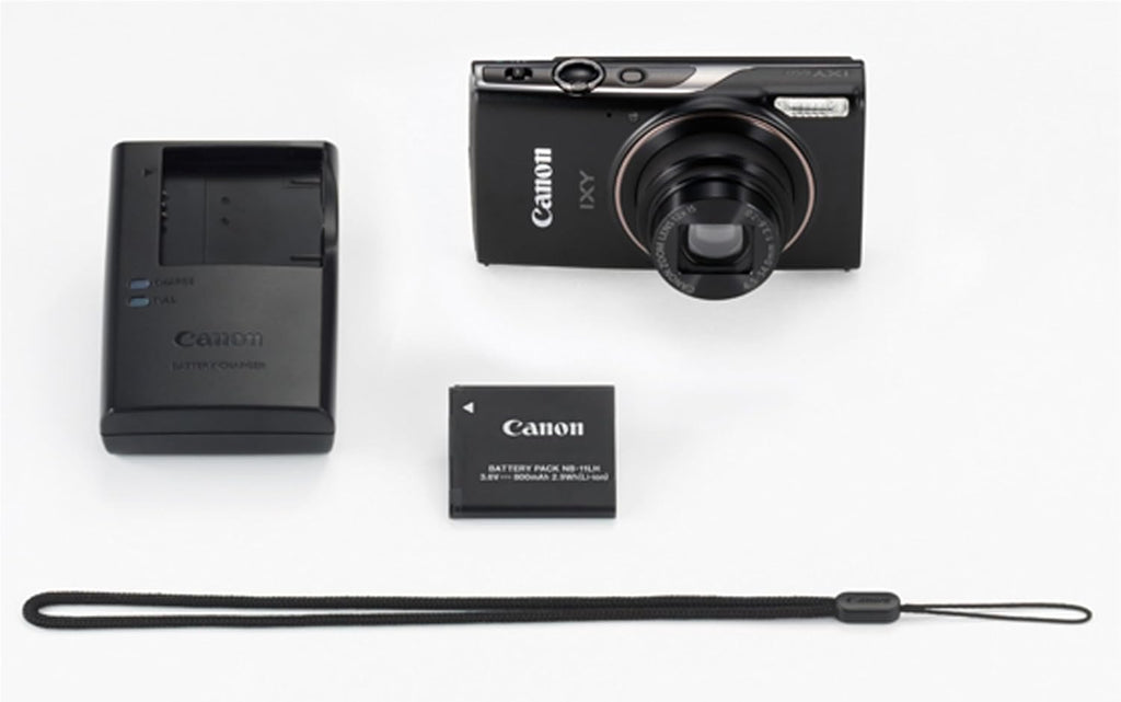 Canon PowerShot IXY 650 (ELPH 360) HS Digital Camera (Black) + 64GB Memory + Spare Batteries, Case, Grip, Software Pack (Power Bundle) (Renewed)