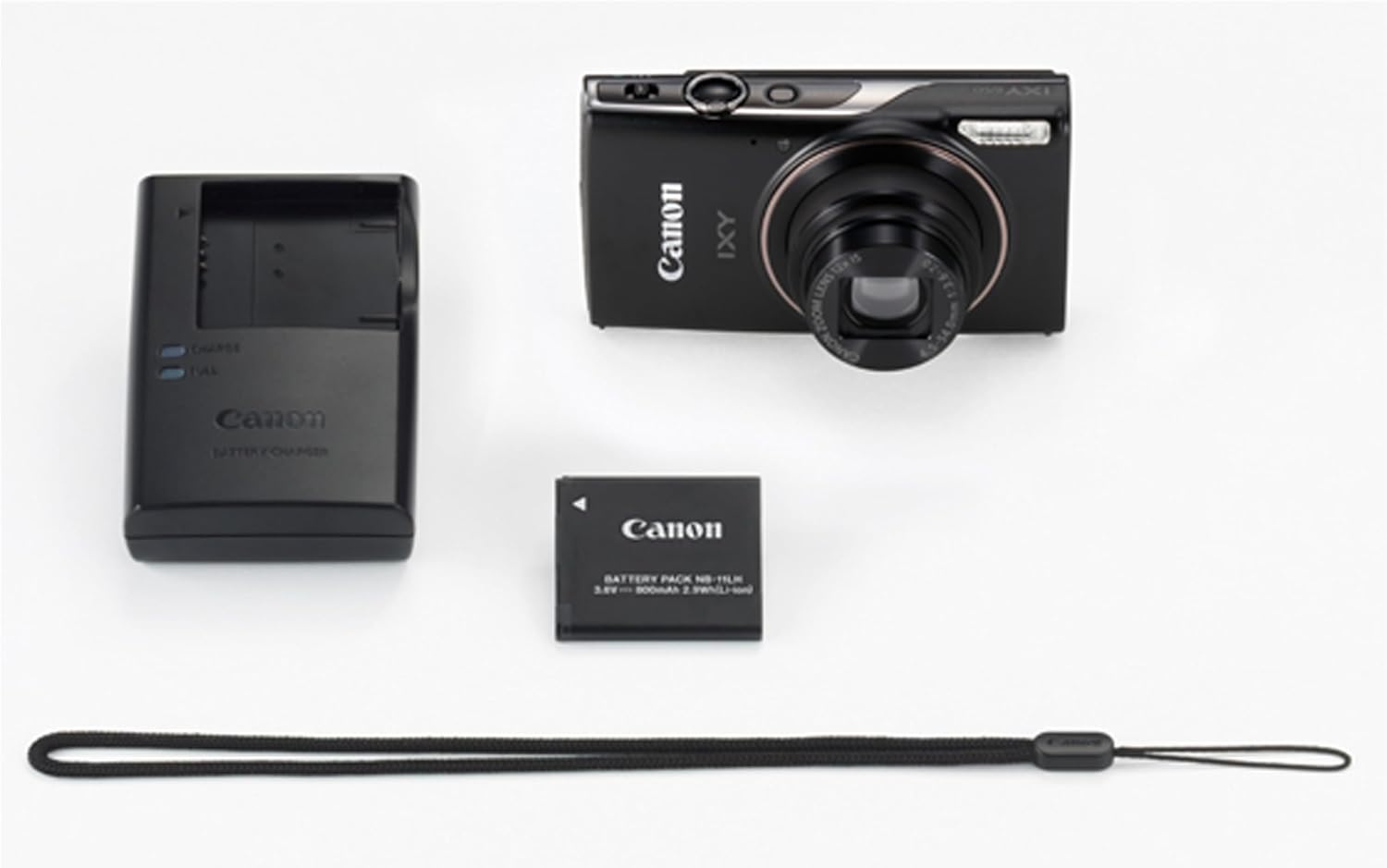 Canon PowerShot IXY 650 (ELPH 360) HS Digital Camera (Black) + 64GB Memory + Spare Batteries, Case, Grip, Software Pack (Power Bundle) (Renewed)