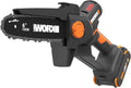 WORX Mini Chainsaw, 20V 6'' Pruning Saw with Brushless Motor, 33 ft/s Chain Speed, Only 3.49 lbs, Includes 20V 2.0 Ah Battery and Charger, PowerShare