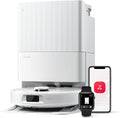 roborock Qrevo Series Robot Vacuum and Mop, 8000Pa Suction, Upgraded from Qrevo S, Anti-Tangle Brush, Smart Obstacle Avoidance, Auto Mop Washing, All-in-One Dock, 200RPM Spinning Mops, White(QV 35A)