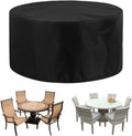 Waterproof Outdoor Furniture Set Covers 114' D x 39' H, Round Dining Table and Chairs Set Cover, 420D Wind Dust Proof Protective Covers for Bad Weather Rain Winter (290x100cm)