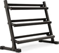 XMARK 3-Tier Dumbbells Weight Storage Rack, Holds 5-50 Pound Hex Dumbbells Weight Set (10 Pairs Capacity), Gray or Black