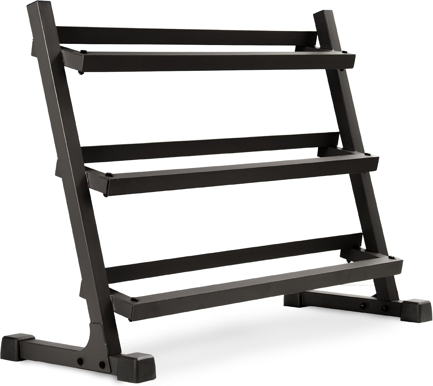 XMARK 3-Tier Dumbbells Weight Storage Rack, Holds 5-50 Pound Hex Dumbbells Weight Set (10 Pairs Capacity), Gray or Black