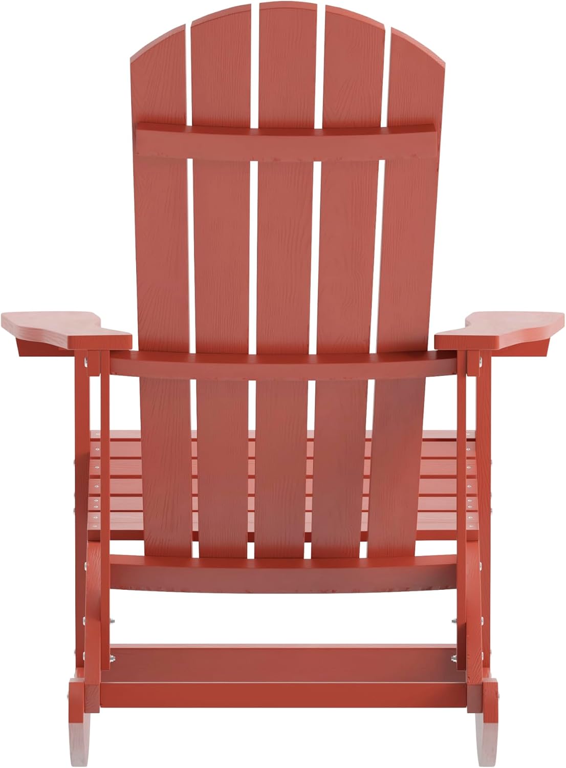 Flash Furniture Savannah Poly Resin Wood Adirondack Rocking Chair - All Weather Red Polystyrene - Stainless Steel Hardware