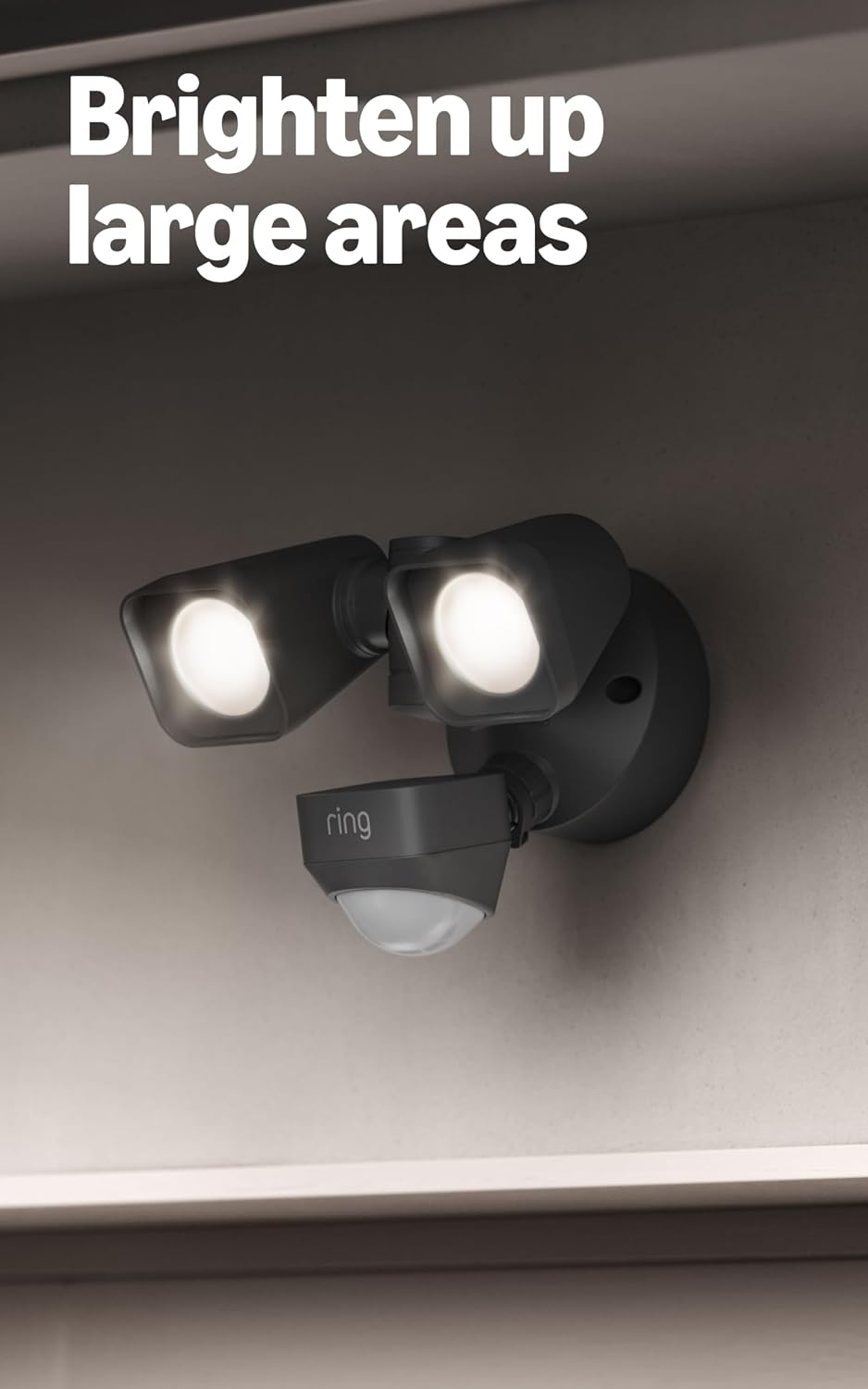 Ring Floodlight Wired, Black with Ring Bridge (Newest Model), White